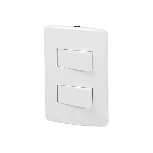 [FU1460] PLACA 2 APAGADORES SENCILLOS P/CAJA HABIT FULGORE