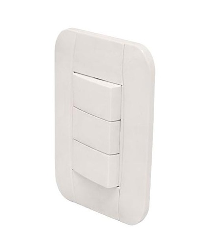 [FU1451] PLACA 3 APAGADORES SENCILLO CLASICA P/CAJA FULGORE