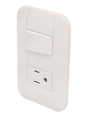 [FU1450] PLACA APAGADOR SENCILO CONTACTO ATERRIZADO CLASICA