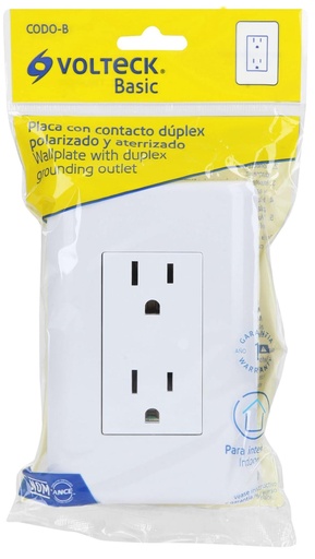 [25076] PLACA CON CONTACTO DUPLEX POLARIZADA VOLTECK