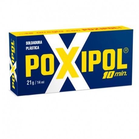 [A0362] POXIPOL CAJA AZUL 14 ML COLOR GRIS