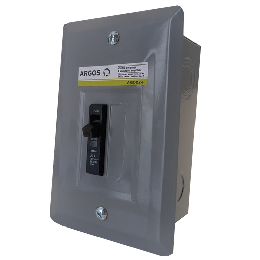[AQOD2-F] TABLERO MONOFASICO 2 CIRCUITO CON 1 FLIP-ON 1X20A ARGOS