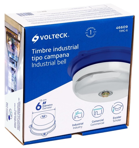 [46609] TIMBRE INDUSTRIAL TIPO CAMPANA 6 VOLTECK