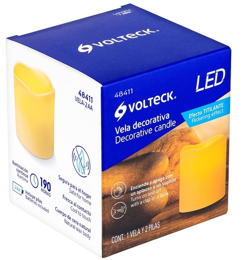 [48411] VELA DECORATIVA DE LED CON SENSOR VOLTECK
