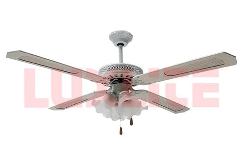 [VEN0009] VENTILADOR DECORATIVO 52 BLANCO CON LAMPARA LUXLITE
