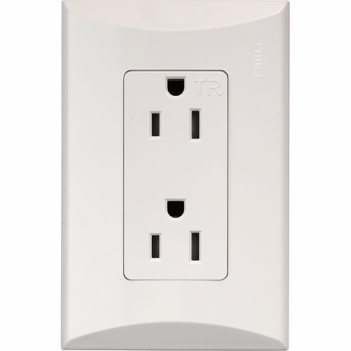 [1009-AW] ARMADURA DOBLE 15A P/CAJA BLANCO PLATA EAGLE