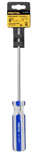 [21477] DESARMADOR PHILLIPS TRANSPARENTE 1/4X6 PRETUL