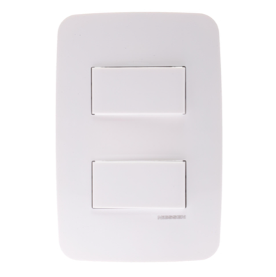 [CAEB002] APAGADOR DOBLE SENCILLO P/CAJA FG LIGHTING BLANCO