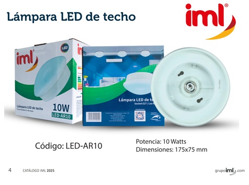 [LED-AR10] LAMPARA LED 10W REDONDA IML